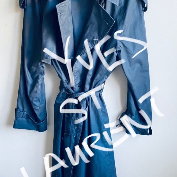 NWT Chambray Denim Blue BELTED Trench Coat Duster S Utility Cargo IN STYLE CHIC - Picture 4 of 12